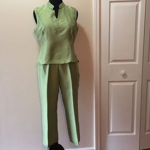 Silk capri pants